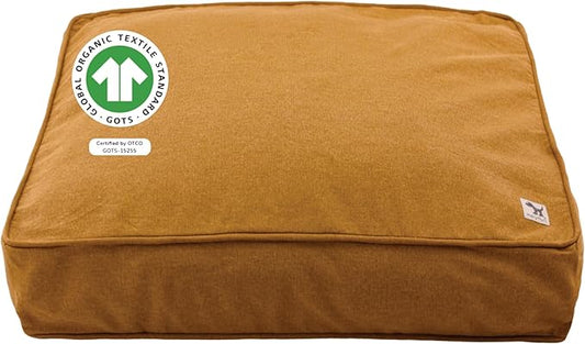 Molly Mutt Fast Car Dog Bed Duvet Cover, GOTS-Certified 100% Cotton Canvas Cover for Dog, Puppy, or Cat Bed, Durable, Washable, and Free of Harmful Chemicals, Small, 22"x27"x5", Mustard Yellow
