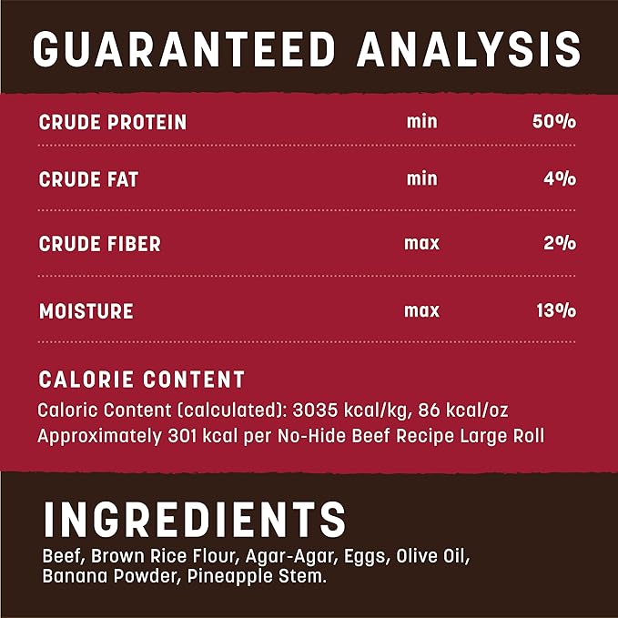 Earth Animal No-Hide Rolls Beef Recipe Large Natural Rawhide Alternative Dog Chews | 3 Count Pack of 1