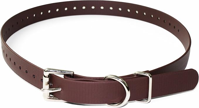 Educator Biothane Dog Collar, Waterproof, Odorproof, Metal Buckle and D Ring, Adjustable for Custom Fit, Cool and Comfortable, for Small, Medium, or Large Dogs, 3/4-Inch, Brown