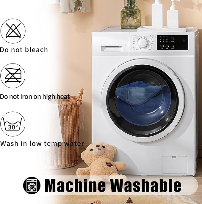 Smiry Waterproof Dog Bed Cover Blanket, Soft Reversible Pet Blanket, Washable Leakproof Cats Dogs Couch Cover for Sofa, Couch, Furniture (30x70 Inch, Navy/Blue)