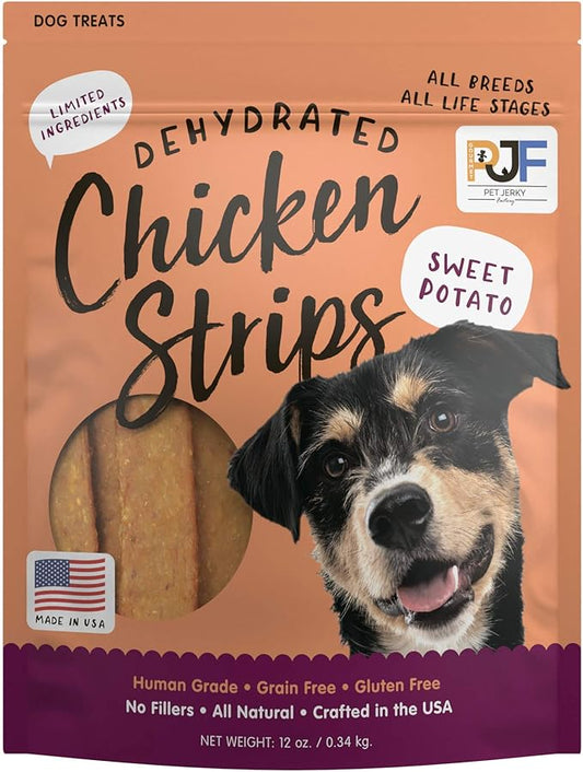 Pet Jerky Factory Premium Chicken and Sweet Potato 12 oz. Dog Jerky Treats | 100% Human Grade | USA Made | High Protein | Grain Free | Limited Ingredients | BHA-BHT Free | Soft-Tender