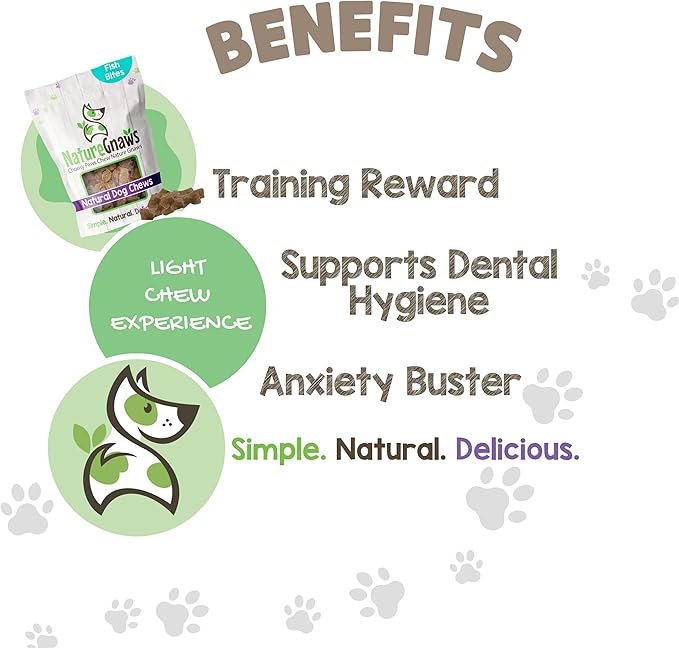 Nature Gnaws Fish Bites for Dogs - Natural Dog Treats – Premium Cod & Salmon Chewy Training Reward – 1 Lb