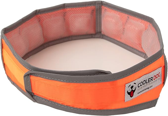 Hi-Vis Dog Cooling Collar - Orange Reflective Re-Freezable Ice Collar (X-Large)