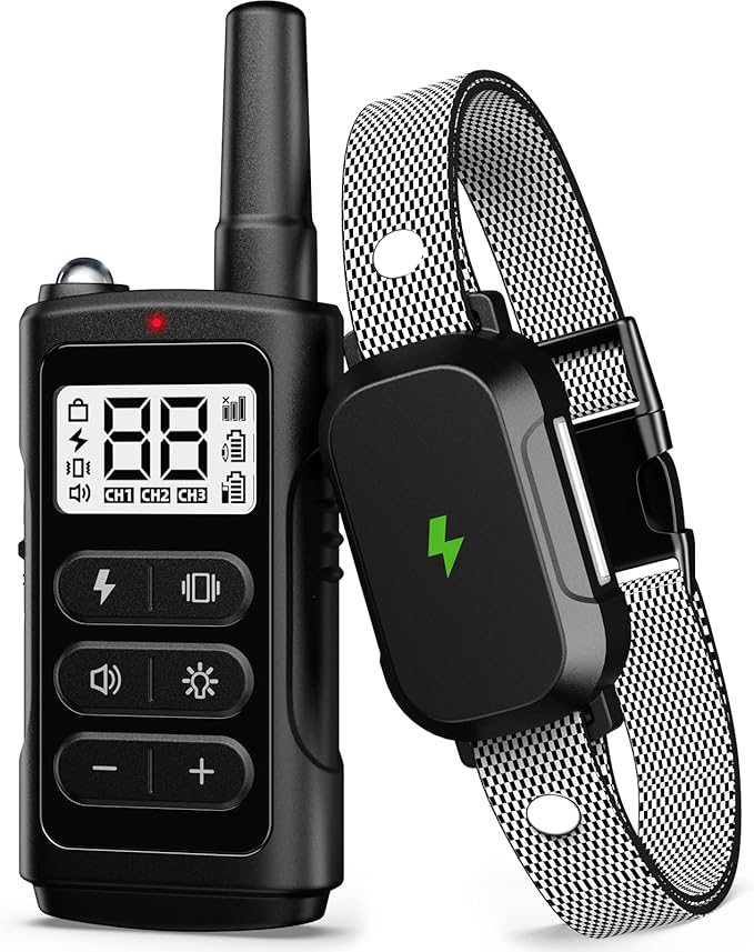 Dog Training Collar with 3300Ft Remote Range 4 Training Modes for Large Medium Small Dogs Rechargable Waterproof Electric Collar with Remote