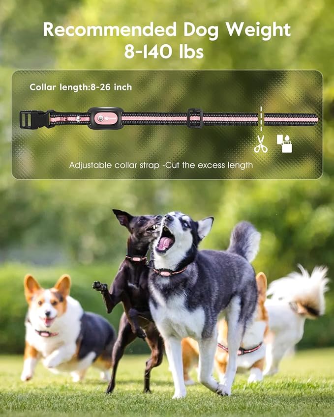 Dog Shock Collar,4200FT Dog Training Collar with Remote,IPX8 Waterproof E-Collar with Beep,Vibration,Shock,Flash Light,No Shock Mode,Electric Shock Collar for Small Medium Large Dogs,Pink