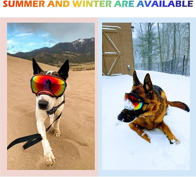 Small Dog Sunglasses with Adjustable Strap UV Protection, Winproof Dog Puppy Sunglasses, Suitable for Small Dog Pet Glasses, Dogs Eyes Protection，Soft Dog Goggles