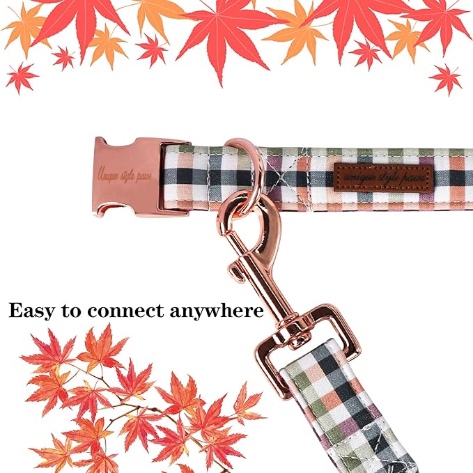 Unique Style Paws Cotton Dog Collar with Bow Floral Plaid Colorful Dog Collar with Bow Tie for Small Medium Large Dogs Pets Gifts