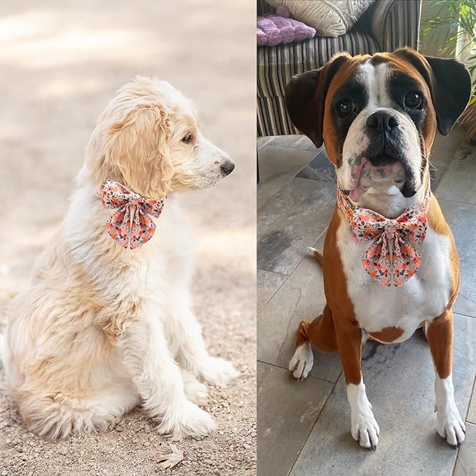 Unique style paws Dog Collar with Tie Adjustable Pink Bowtie Puppy Collars for Small Medium Large Dogs and Cats-XS