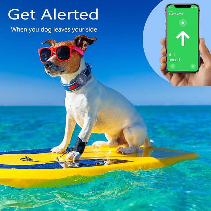SANKALA Airtag Dog Collar Holder, [1 Pack] Waterproof Dog Airtag Holder, Silicone Full Body Covered Anti-Lost Protective Apple Air Tag Holder for Pet Collar - Fits All Width Collars, Blue