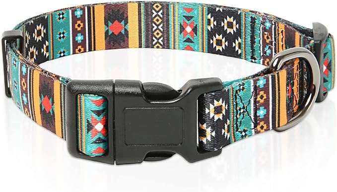 Timos Dog Collar, Adjustable Soft Dog Collar for Small Medium Large Dogs, Patterned Puppy Collars with Quick Release Buckle for Boy and Girl Female Dogs,XS Length 8.5''-11''