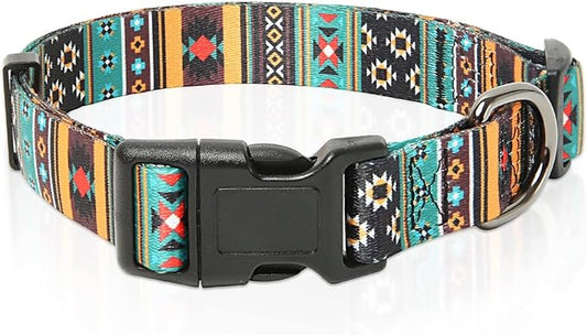 Timos Dog Collar, Adjustable Soft Dog Collar for Small Medium Large Dogs, Patterned Puppy Collars with Quick Release Buckle for Boy and Girl Female Dogs,XS Length 8.5''-11''