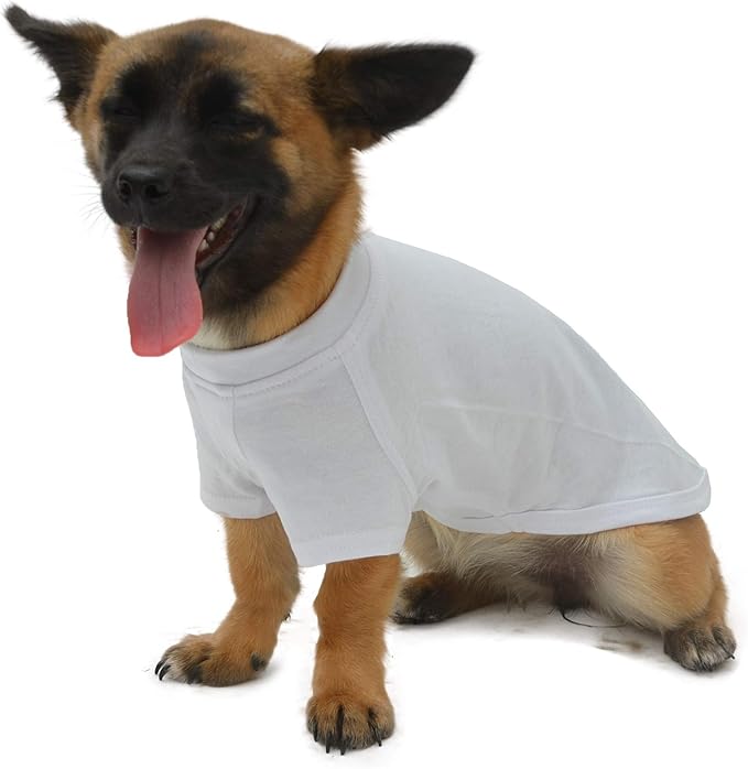 Lovelonglong Pet Clothing Dog Costumes Dachshund Clothes Blank T-Shirt Tee Shirts for Dachshund Dogs,Corgi 100% Cotton White D-M