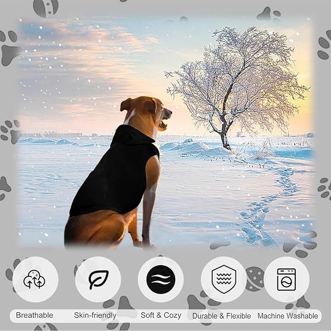 2-Piece Basic Dog Hoodie & Puppy Sweatshirt, Soft & Comfy, Superior Comfort & Fit, Dog Security Hoodies Jumpsuit Sweater with Leash Hole & Pocket, Black & Brown/Sleeveless (Medium)