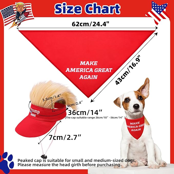 PUPTECK Funny Dog Bandana Outfit Scarf with Cute Doggy Peaked Cap, Costume Decorations Supplies for Small Medium Large Dogs Boy Girl Gifts, Red
