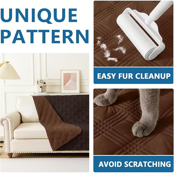 hyha Waterproof Dog Blanket, Reversible Pet Bed Blanket, Soft Sofa Couch Cover for Dogs Washable, Waterproof Pet Couch Covers for Sofa Puppy Cats Furniture Protector(68"x82", Brown/Chocolate)