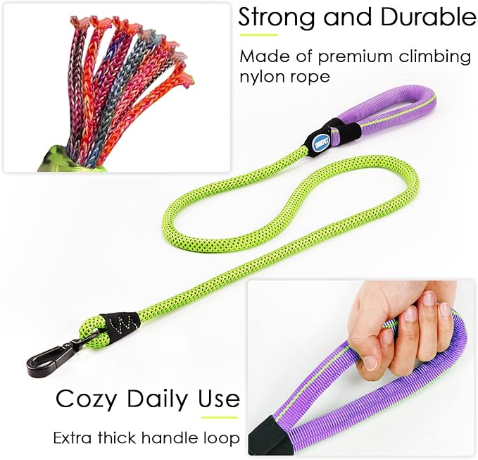 ThinkPet No Pull Harness Set Breathable Sport Harness with Handle - Reflective Padded Dog Safety Vest with Reflective Neon Dog Leash XL Harness Leash Pack Green