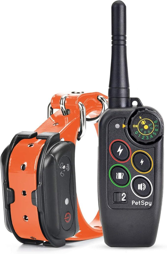PetSpy M686 Premium Dog Training Shock Collar, 1100 Yards, Medium to Large Dogs, with Vibration, Electric Shock and Beep, Waterproof, Remote Trainer (One Dog)