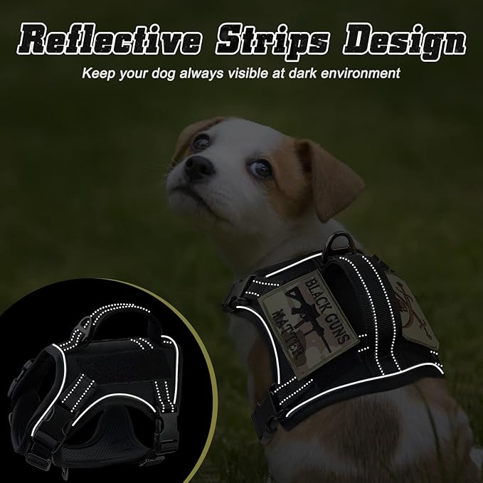 Tactical Dog Harness Small, Military K9 Puppy Vest Harness, No Pull Outdoor Training XS Dog Harness with Handle