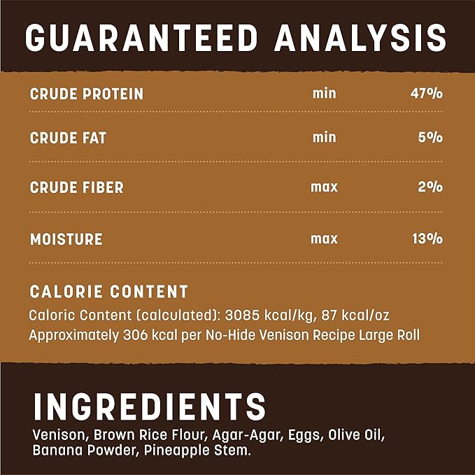 Earth Animal No-Hide Rolls Venison Recipe Large Natural Rawhide Alternative Dog Chews | 3 Count Pack of 1