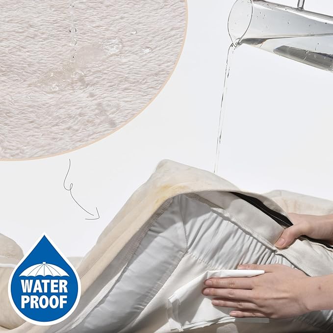 Comfort Expression Small Dog Beds Waterproof Orthopedic Foam Dog Sofa Beds for Small Dogs Comfy Pet Bed with Washable Removable Cover & Non-Slip Bottom(X-Small,Beige)