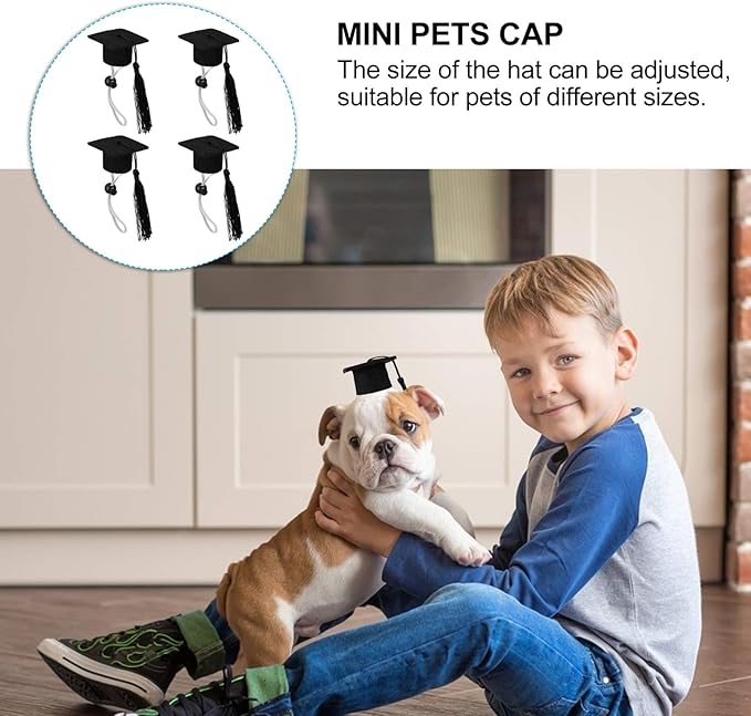 KESYOO 4Pcs Dog Graduation Cap Mini Graduation Cap for Crafts Small Graduation Caps for Decoration Pet Graduation Caps for Holiday Costume Accessory