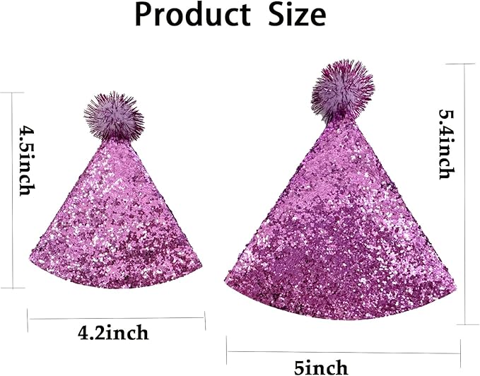 10PCS Dog Birthday Hat Set for Small Puppies Cat Kitten Rabbit, Mini Party Hat with Adjustable Headbands, Cute Pet Hat with Pompons for Party Decoration Accessories (Small)