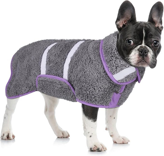 Unicorn Catcher Dog Bathrobe Super Absorbent Towel for Drying Large Dogs Quick Drying Robe After Bath Soft Adjustable Coat to Keep Warm (S-XXL), Small