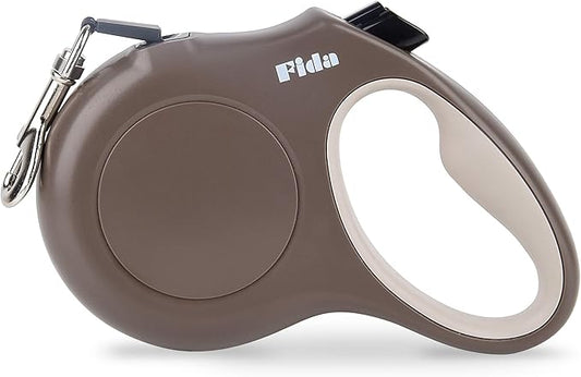 Fida Retractable Dog Leash X-Small Breed, 10 ft Durable Pet Walking Leash for Extra Small Dogs/Cats/Small Animals up to 18lbs, 360° Tangle Free, Coffee/Brown