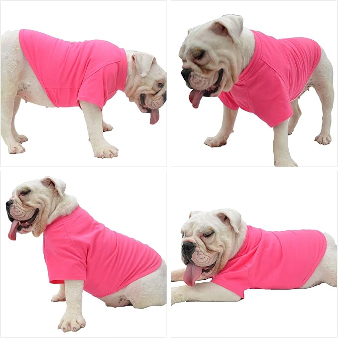 Lovelonglong Pet Clothing Dog Costumes Basic Blank T-Shirt Tee Shirts for Small Dogs Rosered XS