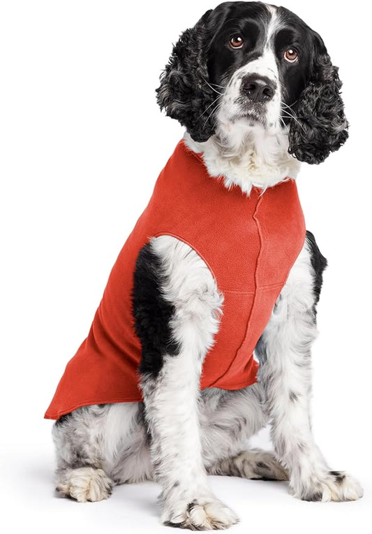 Stretch Fleece Dog Coat, Stretchy Pet Sweater, Machine Washable Pullover for Winter and Fall, Paprika, 20