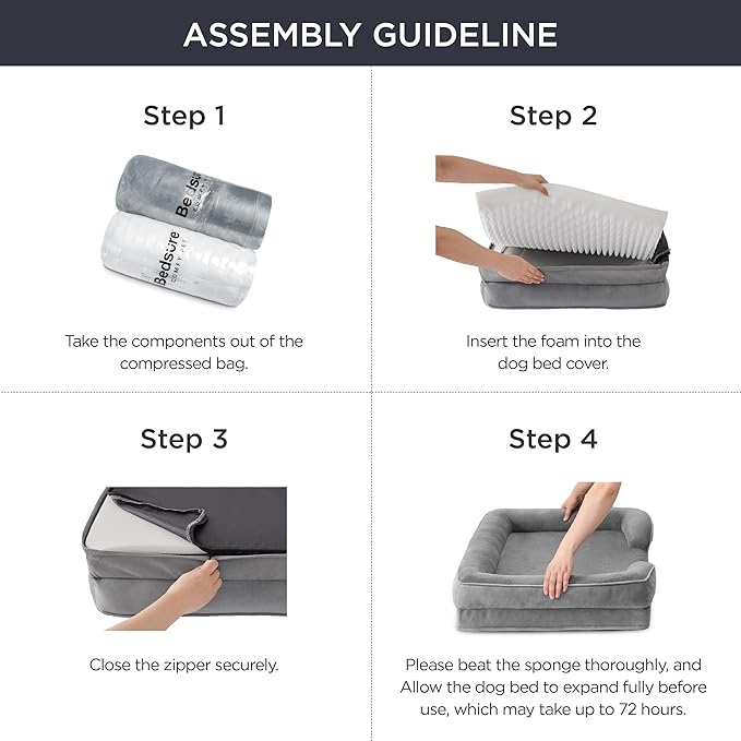 Bedsure Orthopedic Dog Bed for Medium Dogs - Calming Dog Sofa Beds Medium with Luxurious Plush Washable, Pet Couch Bed with Removable Washable Cover, Waterproof Lining and Nonskid Bottom, Blue