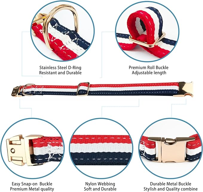 Luxury Dog Collar, Cute Dog Collars, Durable Pet Collars with Metal Buckle Safety for Large Dogs