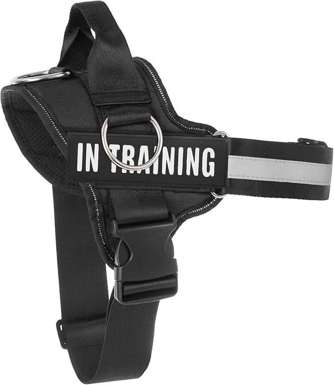 Essential Dog Harness, No Pull Pet Harness with 3 Side Rings for Leash Placement, No Choke, Reflective, Adjustable Pet Vest, Easy On-Off & Improved Control Handle (Black, S(Neck:14-18",Chest:16-21"))