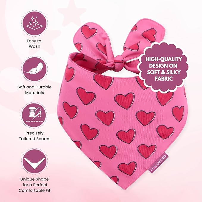 Luxury Pet Birthday Bandanas -Premium & Silky Poly Fabric | 100% Handmade | Custom Shape Dual Layered (Jennifer, Small)
