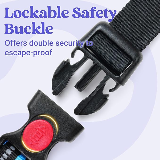 rabbitgoo Dog Harness for Large Dogs, No Pull Pet Harness with Soft Padded Handle, Adjustable Reflective Vest with 3 Buckles, Easy Walking Harness with 2 Leash Clips, Light Blue, XL