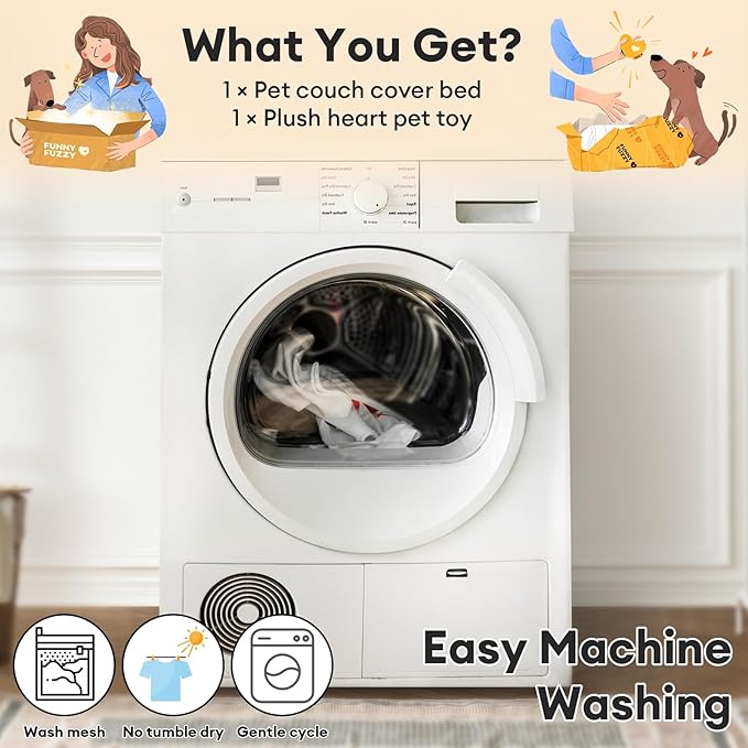 FUNNY FUZZY Pet Couch Covers for Sofa, Large Couch Cover for Dogs Washable Cream Square Plaid Pet Bed Mat for Furniture Protector Sofa Cover for Pets, Large, Black