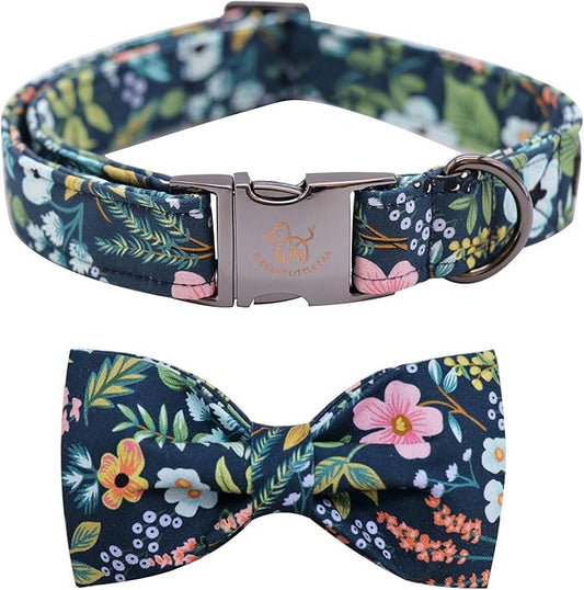 Elegant little tail Dog Collar with Bow, Soft&Comfy Bowtie Dog Collar, Adjustable Pet Gift Collars for Small Medium Large Dogs