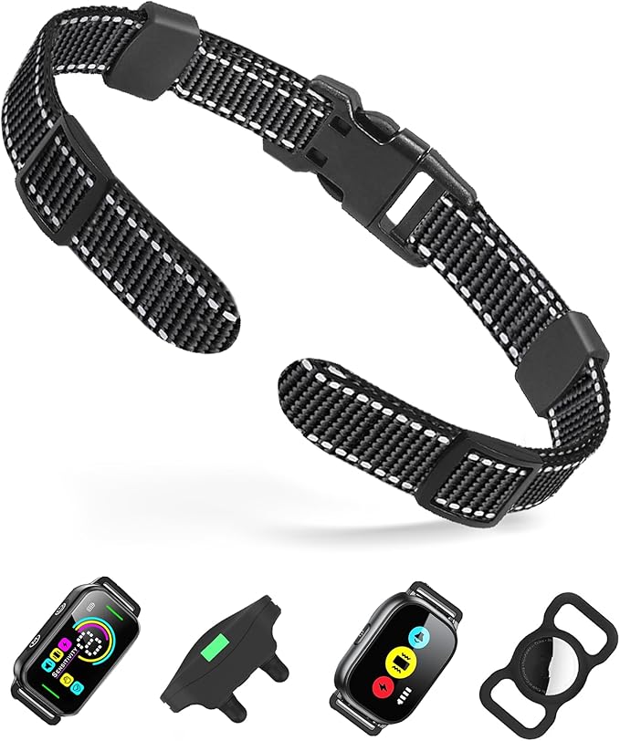 Dog Collar Replacement Strap for Shock, Bark & Training Collars - Adjustable Reflective Nylon Strap, Durable E-Collar Band Compatible with Most Training Receivers (Fits Small, Medium, Large Dogs)