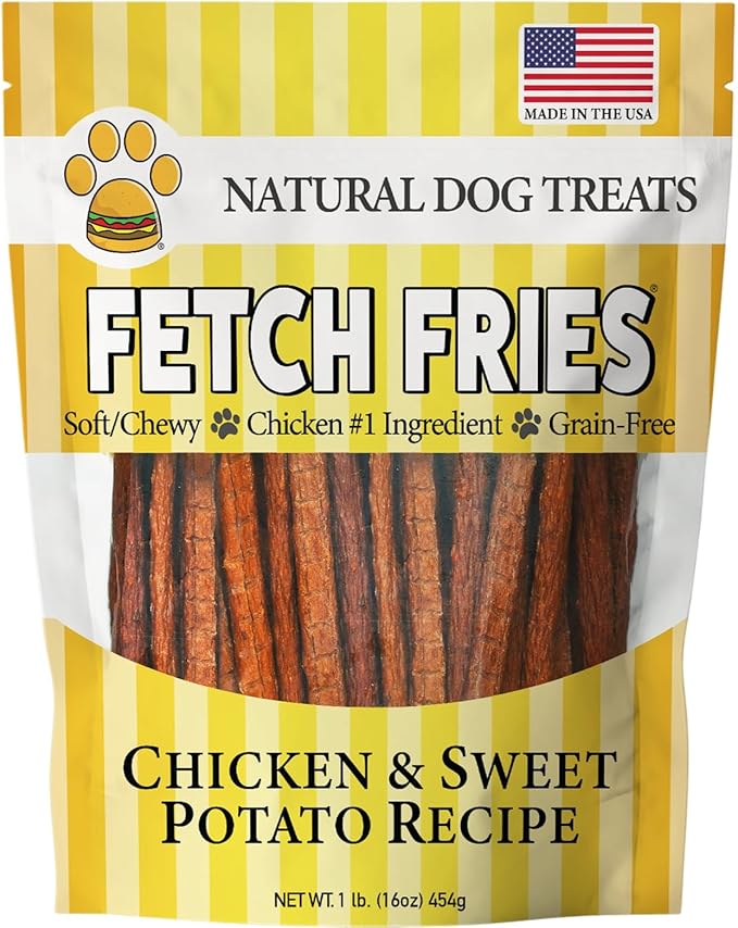 Chicken and Sweet Potato Dog Treats, Soft Chicken Jerky for Small and Large Breeds, Naturally Healthy, Made in The USA (16 oz)
