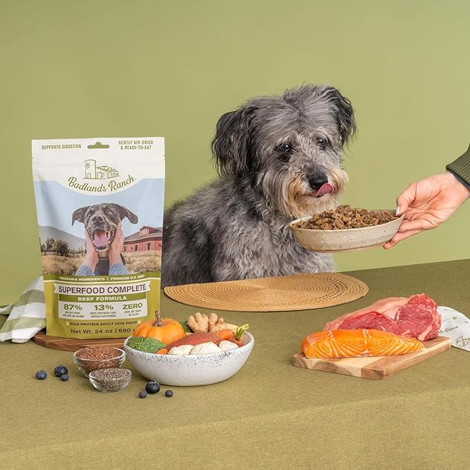 by Katherine Heigl- Superfood Complete, Air-Dried Adult Dog Food - High Protein, Zero Fillers, Superfood Nutrition (64 Ounce (Pack of 4), Beef)