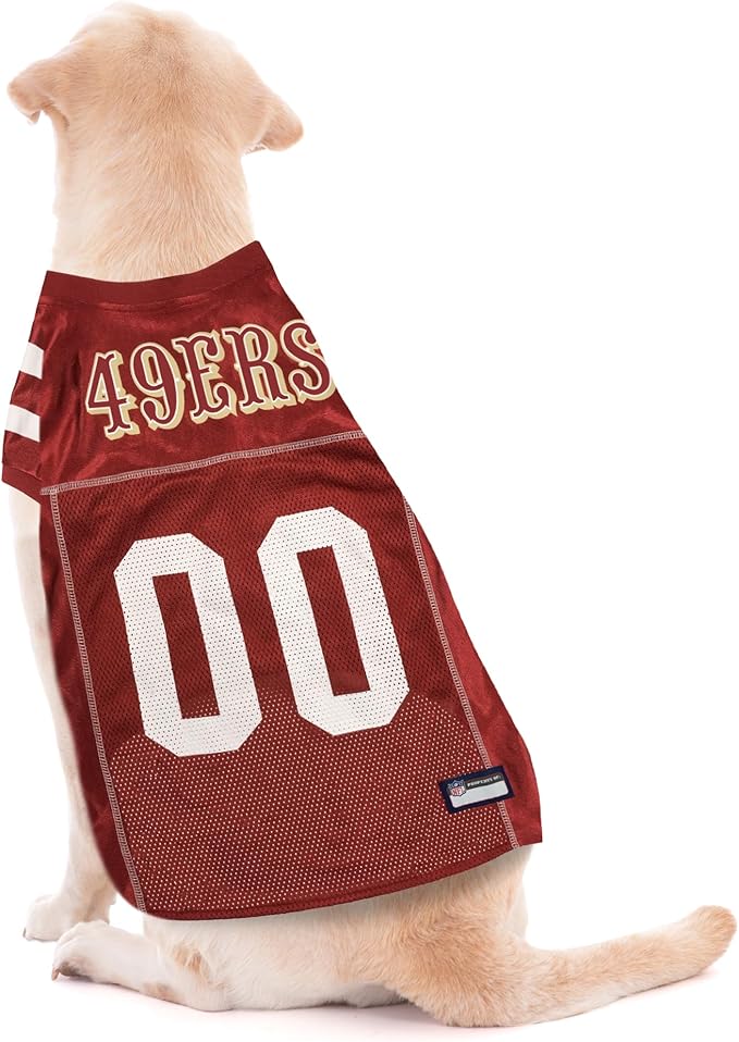 Pets First San Francisco 49ers Dog Jersey, Size Large. Best Football Jersey Costume for Dogs