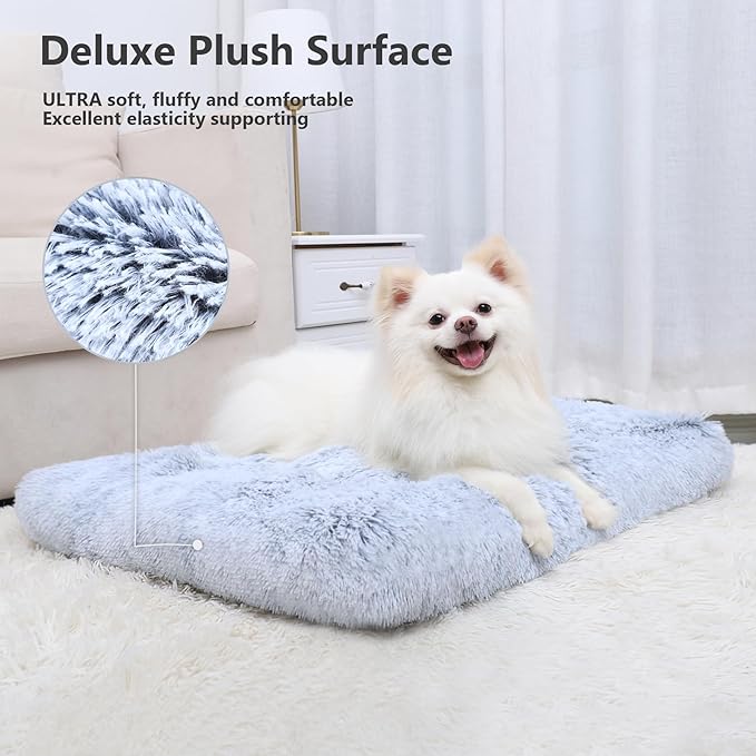 Vonabem Medium Dog Bed Washable, Soft Puppy Crate Beds for Medium Small Dogs and Cats, Plush Soft Puppy Pet Beds, Anti-Slip Dog Cage Mats for Sleeping, Kennel Pad 30 Inch