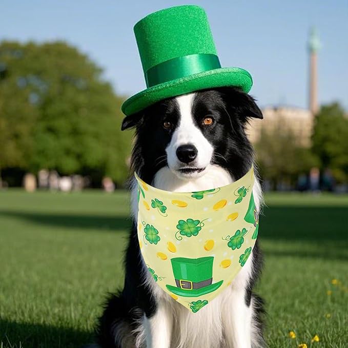 30 Pack St.Patricks Day Easter Dog Bandanas Bulk 33 Inch Dog Bandanas for Large Dogs Breed Adjustable XXL Polyester Scarves Party Grooming L
