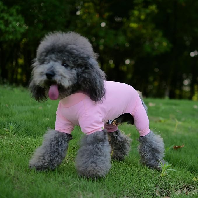 LoveLongLong Dog Jumpsuit with UV Protection and Quick-Dry Fabric for Spring Summer Pet Pajamas Pink M