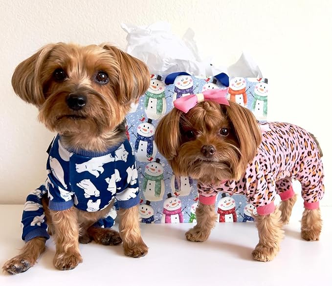 Fitwarm Polar Bear Dog Pajamas, Dog Clothes for Small Dogs Girl Boy, Pet Onesie with Feet, Cat Outfit, Lightweight Velvet, Royal Blue, White, XXL