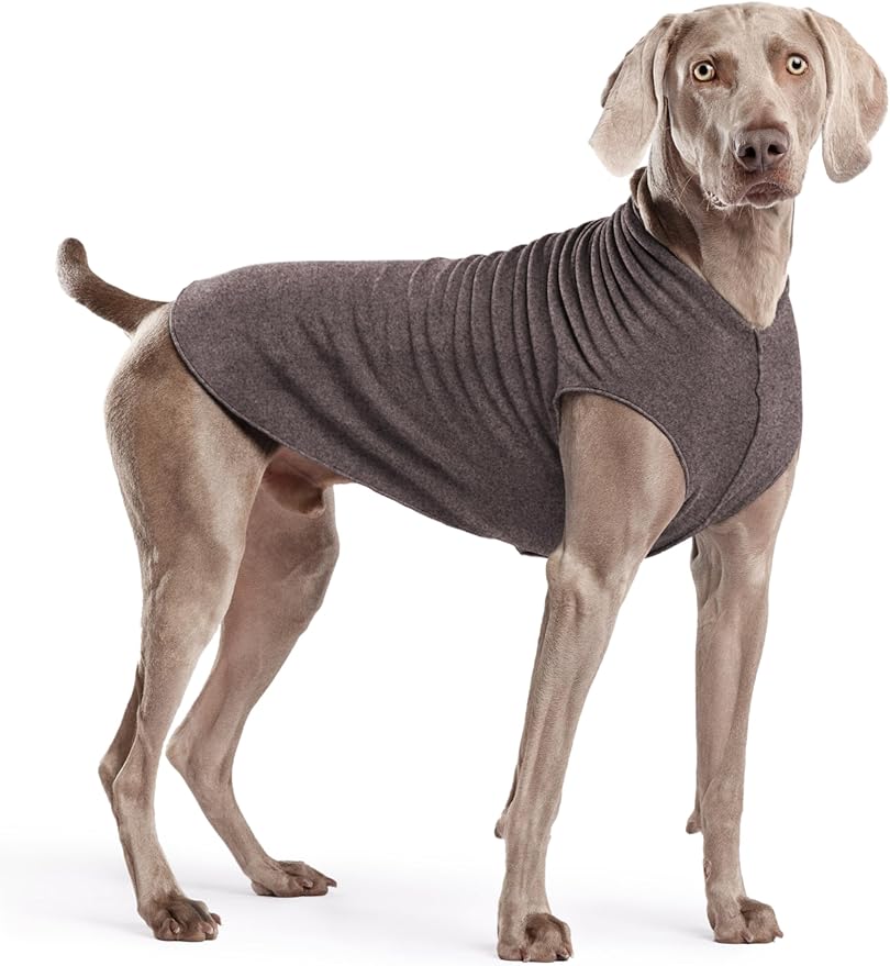 Stretch Fleece Dog Coat, Stretchy Pet Sweater, Machine Washable Pullover for Winter and Fall, Charcoal, 22