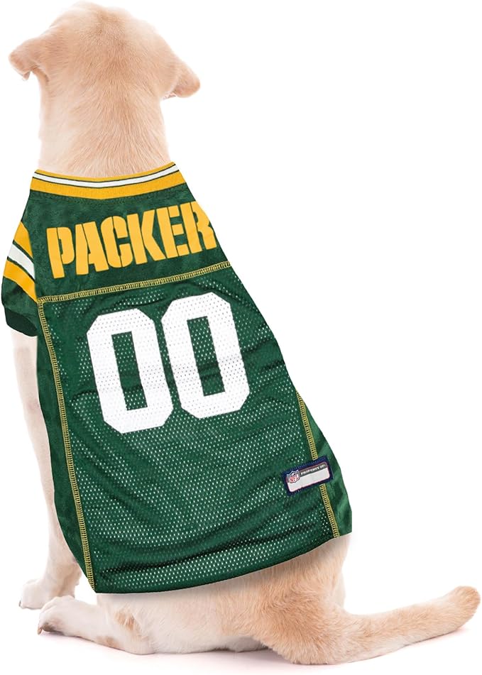 Pets First Green Bay Packers NFL Dog Jersey - Size 3X-Large. Dog & Cat Football Jersey Costume
