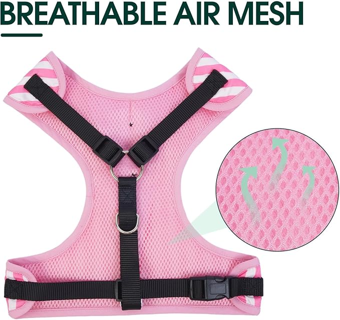 Kuoser Dog Tuxedo Harness, Adjustable Dog Harness No Pull for Small Medium Dogs, Dog Wedding Suit with Bow Tie Party Costume Pink M