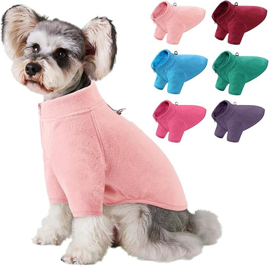 AOFITEE Dog Fleece Sweater, Dog Sweaters for Medium Dogs Girl Boy, Warm Dog Sweater for Dogs Male Female, Fleece Dog Vest Lightweight Dog Winter Jacket Sweatshirt with D-Ring and Turtleneck, L