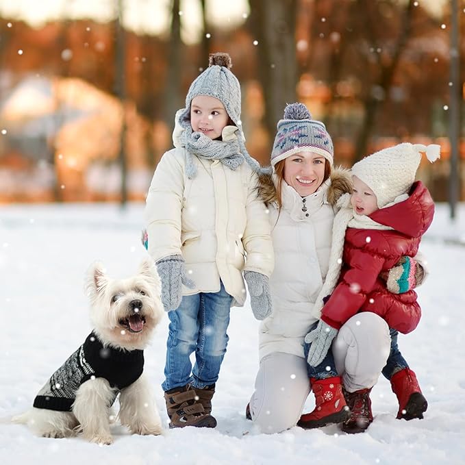 Mihachi Dog Sweaters for Medium Dogs Girl Boy,Soft Warm Dogs Shirt, Cold Weather Dog Coat Turtleneck Knitted Pullover Dog Clothes Costume with Leash Hole for Large Cat Puppy Doggy Pet,Black M